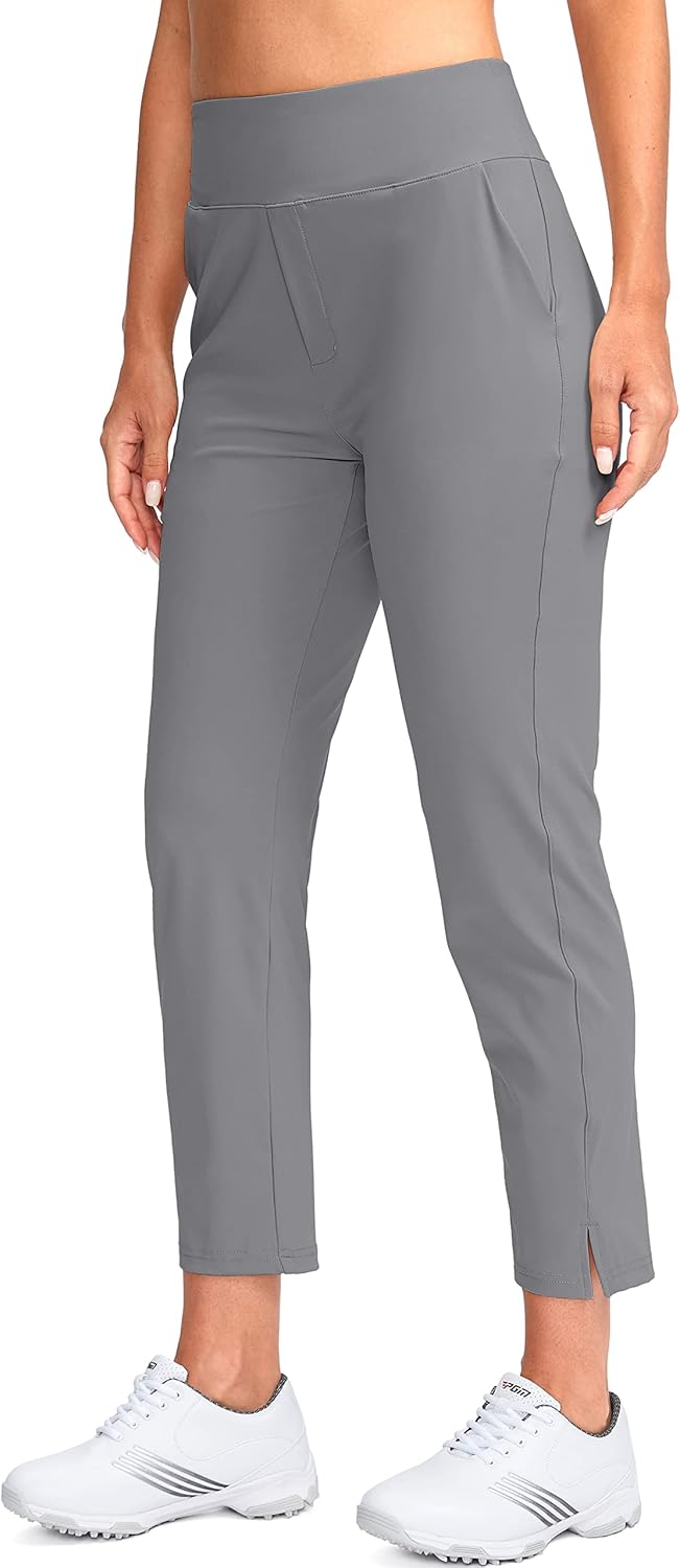 YYV Women's Golf Pants Stretch Work Ankle Pants High Waist Dress Pants with Pockets for Yoga Business Travel Casual - Image 2