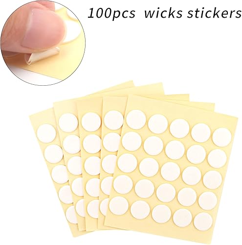 Miniatura 7 de MILIVIXAY 100 mechas de vela de cáñamo de 10 pulgadas de grosor (diámetro 0.118 in) con 100 pestañas de metal, 100 calcomanías de mecha de vela y 50