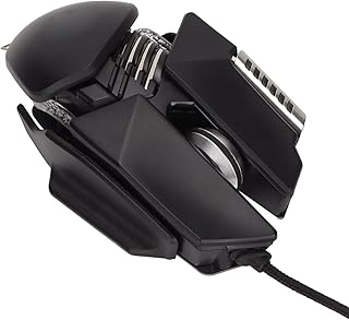 Gaming Mouse, 12800 DPI Mechanical Aesthetic Design Retractable Adjustment RGB Water Cooled Lighting Effect Wired Mouse Electroplated Rollers Metal Brushed Base PC Gaming Mice with Base DPI Cycle Key