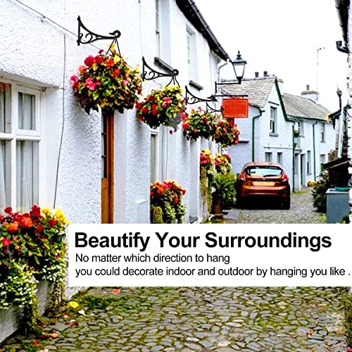 Hanging Basket Bracket, Heavy Duty Artistic Garden Hook (13 Inches/2 Pack) Thicker More Durable Rust-Resistant - Image 2