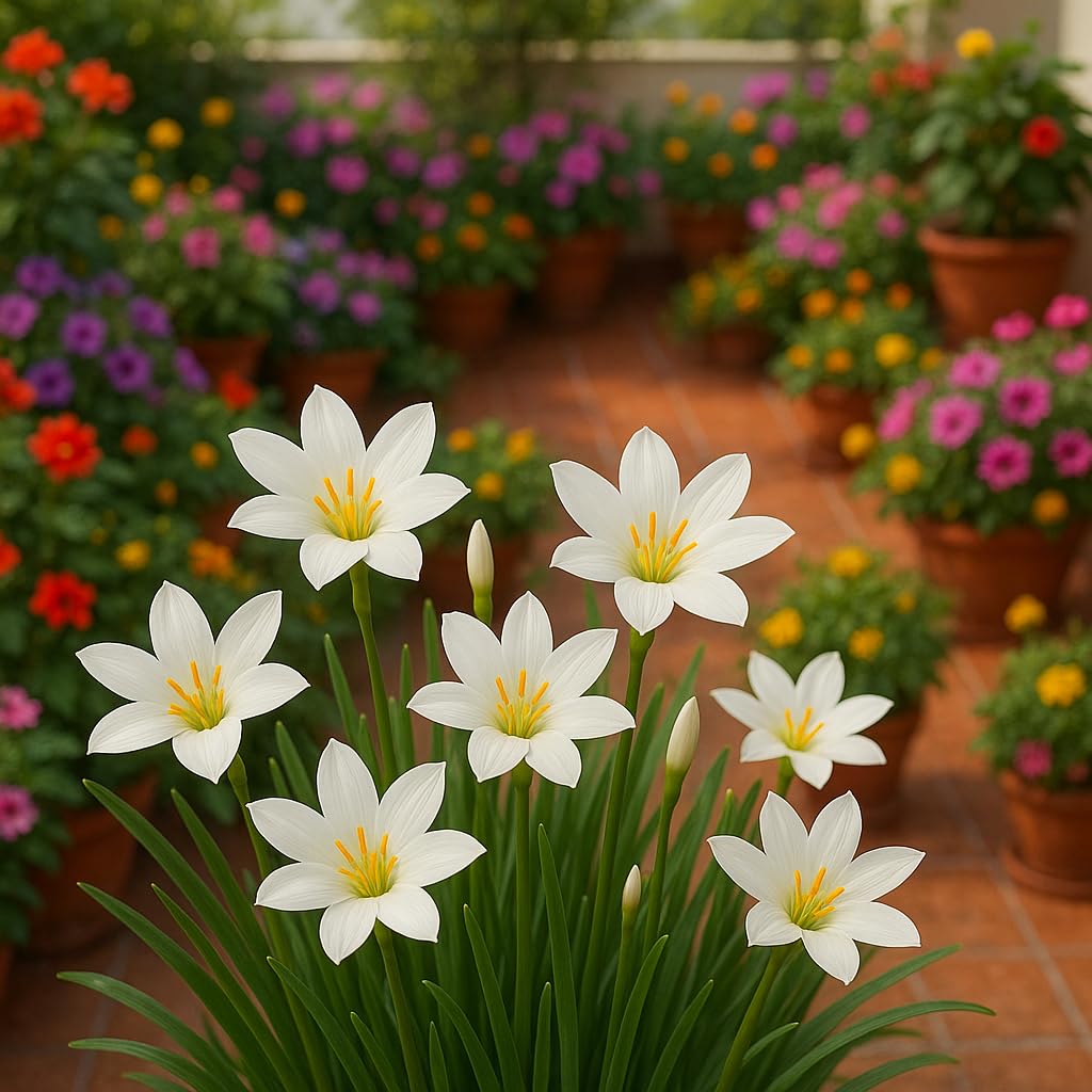 Plantogallery Rain Lily Flower Bulbs (White 5pcs)-image-46