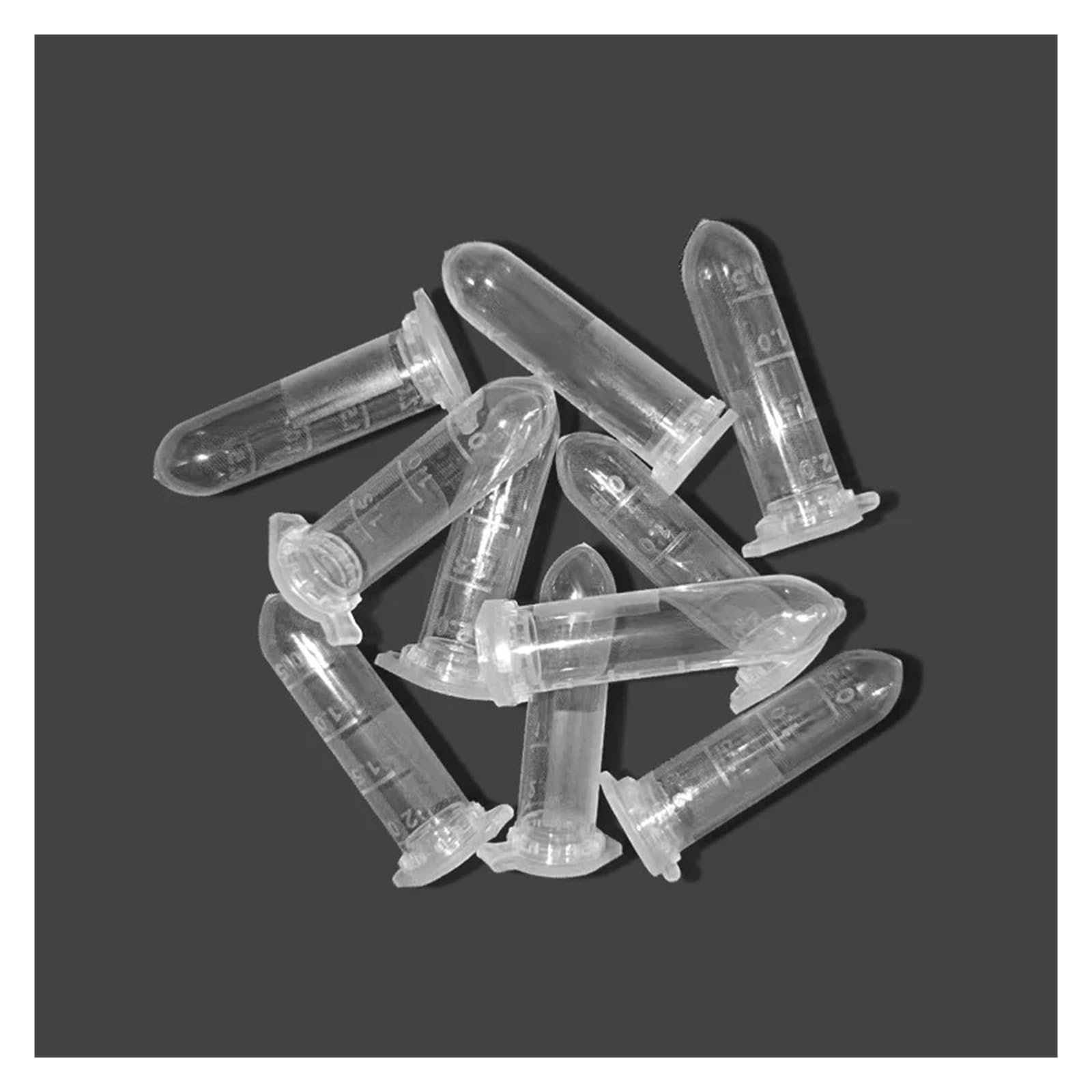 yingyingjia 500 szt. 2 ml laboratoryjnych przezroczystych mikroplastikowych probówek wirówkowych z pokrywkami zatrzaskowymi do pojemników na próbki laboratoryjne