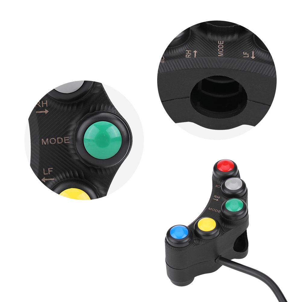 Pulsantiera Moto, 22mm Universale Interruttore Manubrio Impermeabile 12V Devioluci Multifunzionale Clacson, Fendinebbia, Fari Anteriori, Indicatori Direzione Interruttore Luce On Off