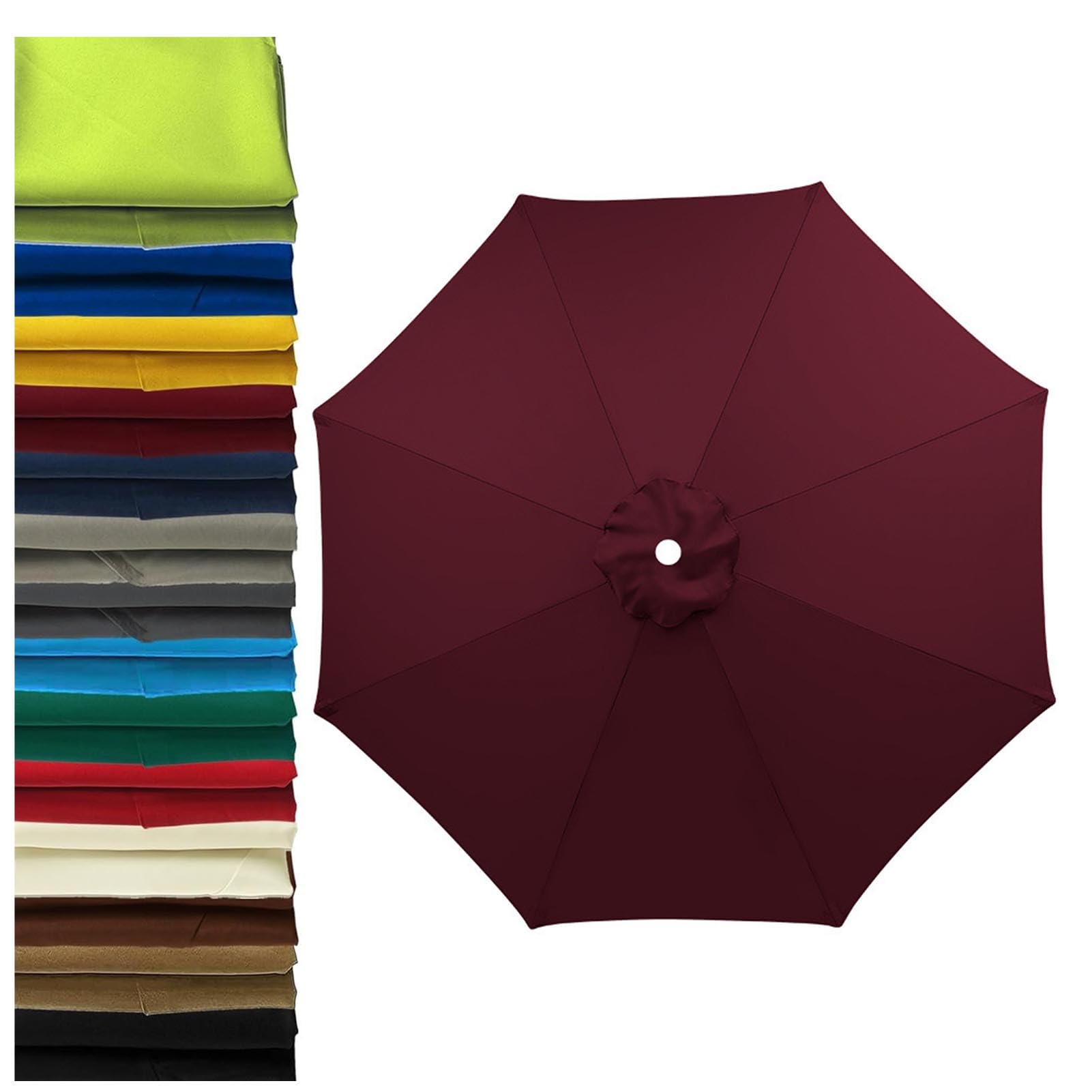 2m-3.5m Replacement Parasol Canopy 6 Ribs/8 Ribs Parasol Replacement Canopy, UPF 50+ Garden Parasol Replacement Canopy, Garden Umbrella Replacement Cover (Claret,8ribs:3.0m/9.8ft)