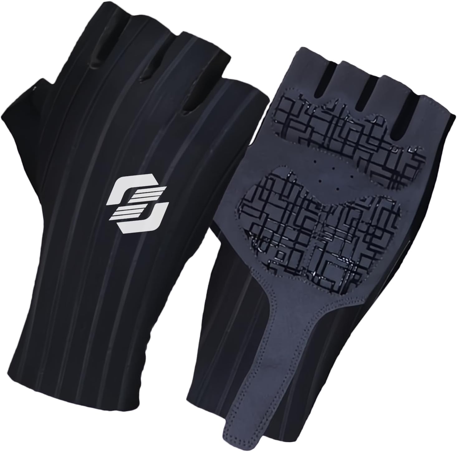 Aerodynamic Bike Gloves – Triathlon or Road Cycling Fingerless Bike Gloves Men & Women - Ergonomic with Padded Palm to Reduce Vibrations – Aero Fabric for Extra Speed