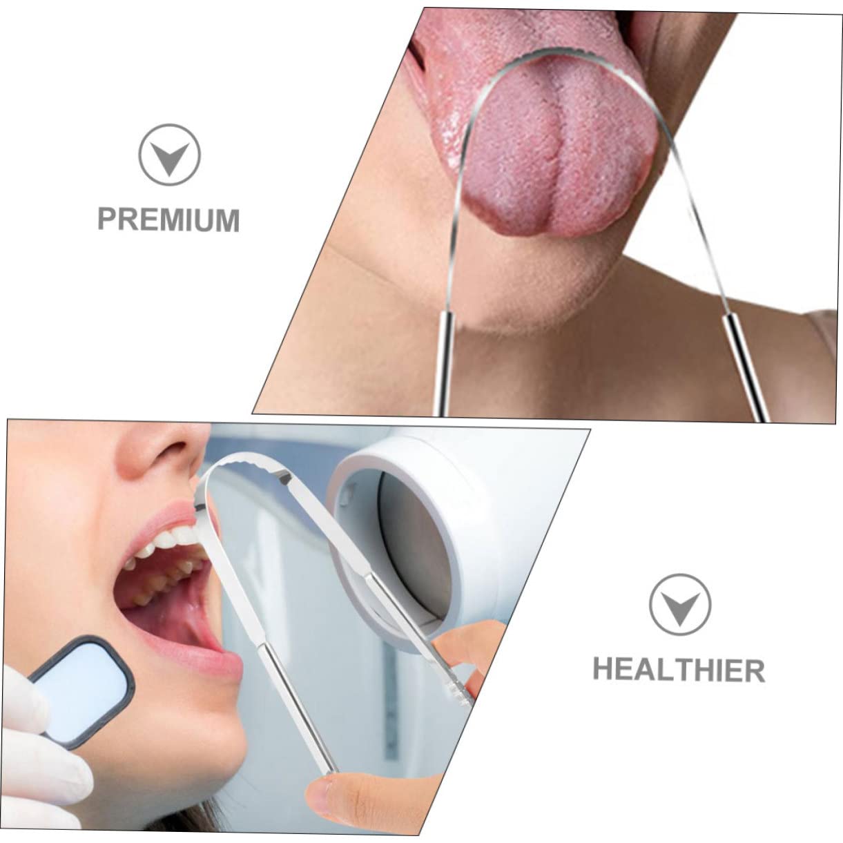 Healvian 8pezzi Raschietto Linguale Acciaio Inossidabile Da Strumento Portatile Per La Pulizia Della Lingua Rimuove Residui e Combatti Alito Cattivo Orale Per Adulti e Famiglia