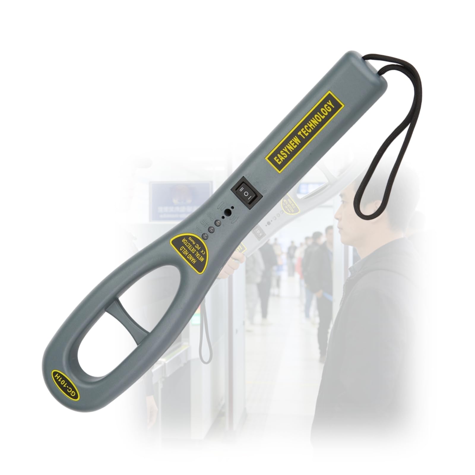 Handheld Metal Detector with Sound Alerts for Security Screening Adjustable Sensitivity