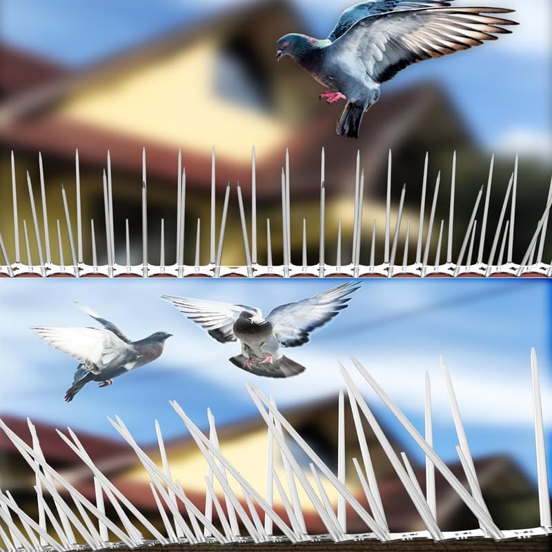 GREEN DECOR Transparent Bird & Pigeon Control Plastic Anti Bird Protection Spikes for AC Balcony Railing Window Home Protection from Pigeon Dog Monkey Crow Kabootar (Pack of 5 Piece with Tie Cord)-image-29
