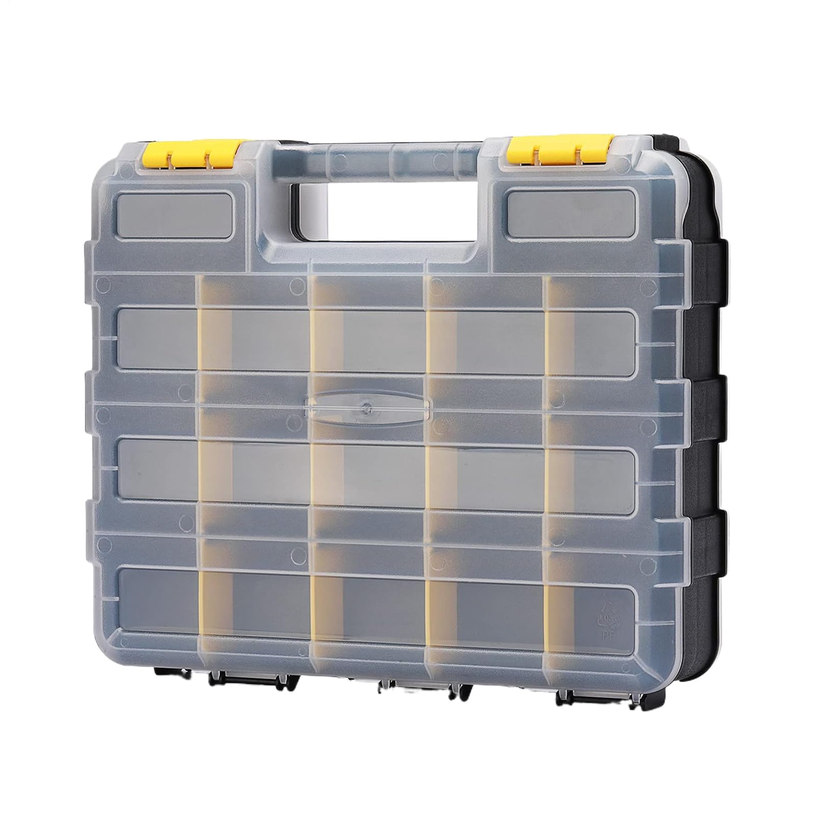 Scatola Organizer per Utensili a Doppia Faccia con 34 Scomparti | per Elettronica con Coperchio Trasparente Contenitore Officina per Punte Trapano Bulloni e Ferramenta