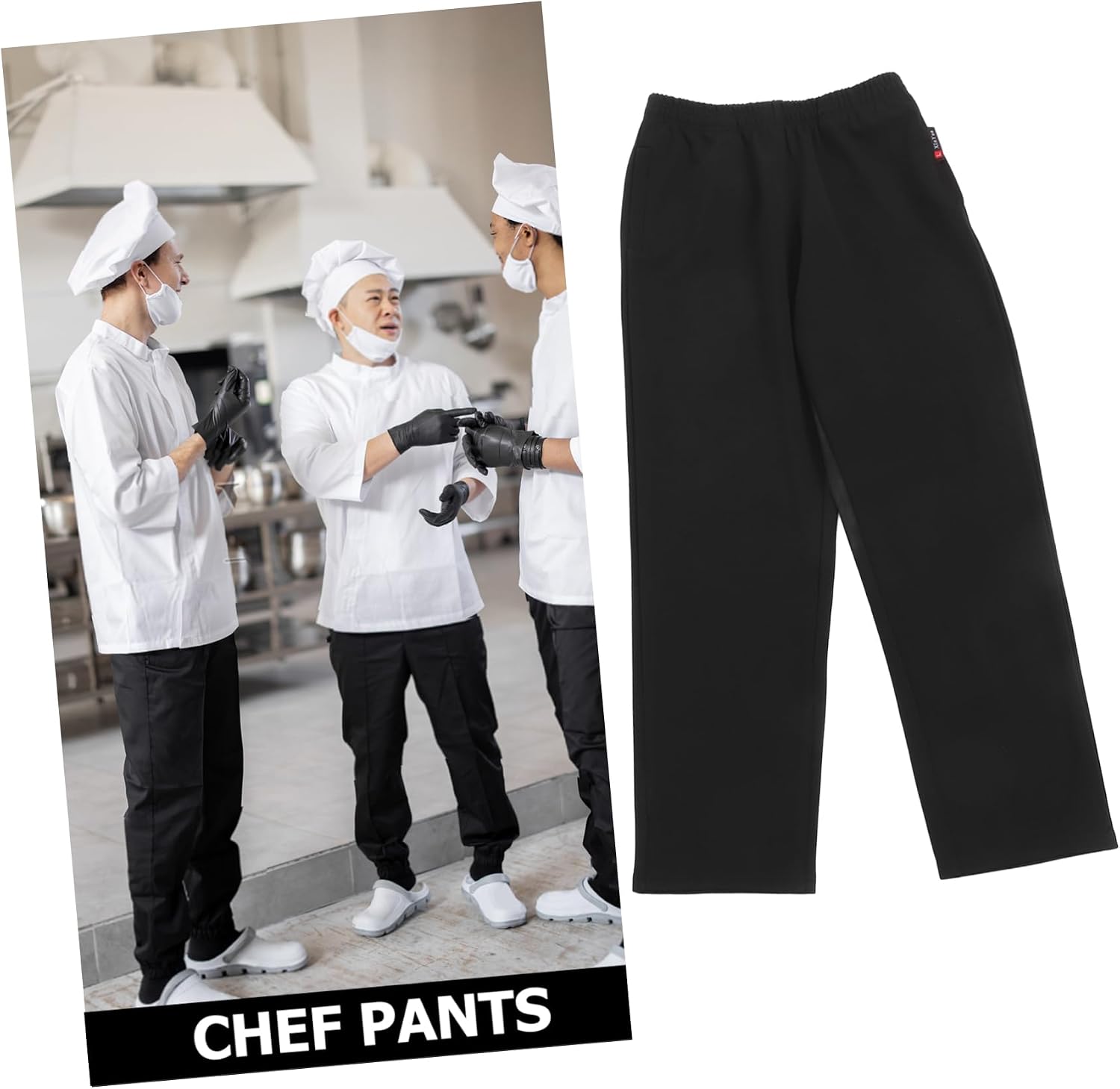 Cabilock Black Chef Pants for Men and Women Breathable Cargo Style Work Pants with Functional Pockets Stain Oil