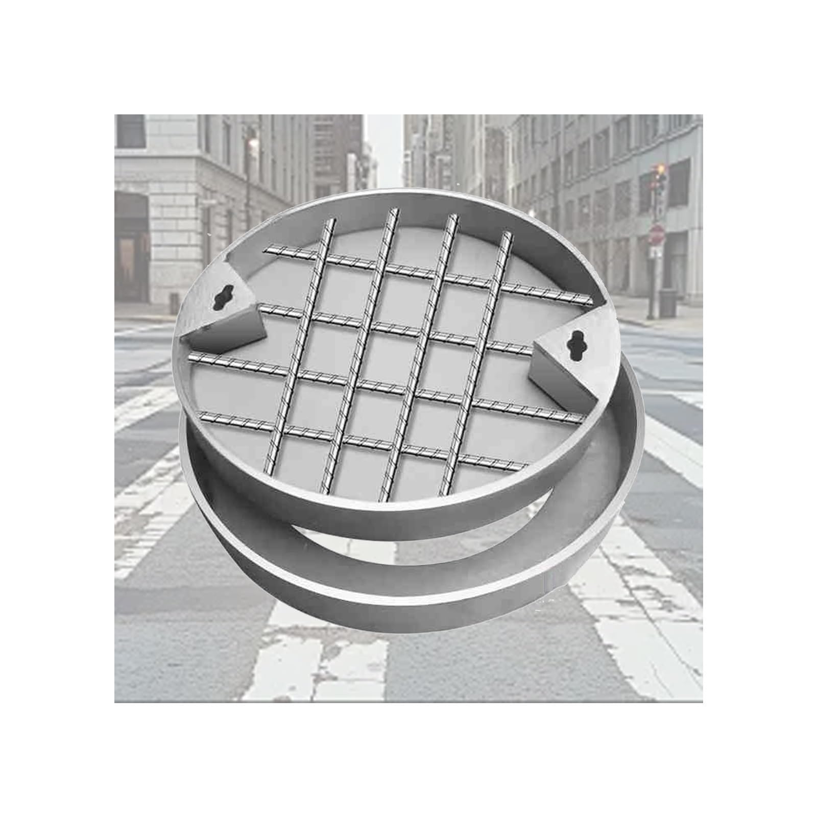 Manhole Covers, Has Excellent Load-Bearing Capacity and Impact Resistance(80 * 80 * 5cm/31.4 * 31.4 * 1.96in)