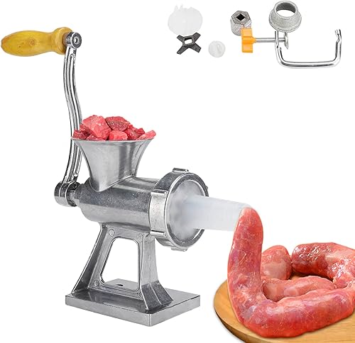Picadora manual de carne, de acero inoxidable, procesador de carne, máquina de moler de carne molida con relleno de salchichas para cocina casera