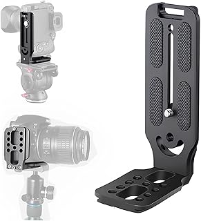 DSLR Camera L Bracket Vertical Horizontal Switching Tripod Quick Release Plate with Screws Wrench Compatible with Canon/Nikon/Sony/FUJI/Leica/DJI Osmo Ronin Zhiyun Stabilizer Tripod Monopod (black)