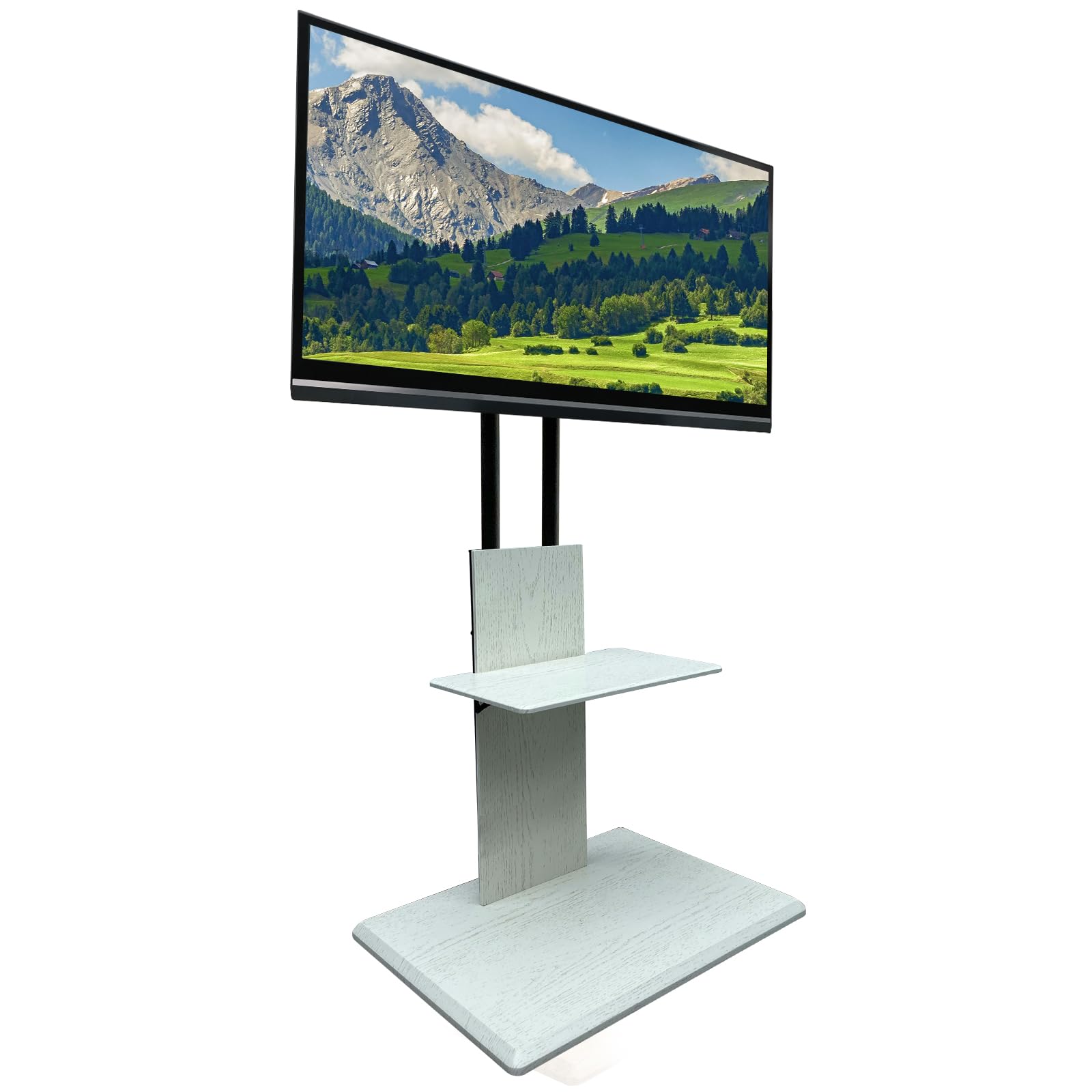 TV Floor StandUsumairu Universal TV Stand with Sturdy Wood Base,Angle