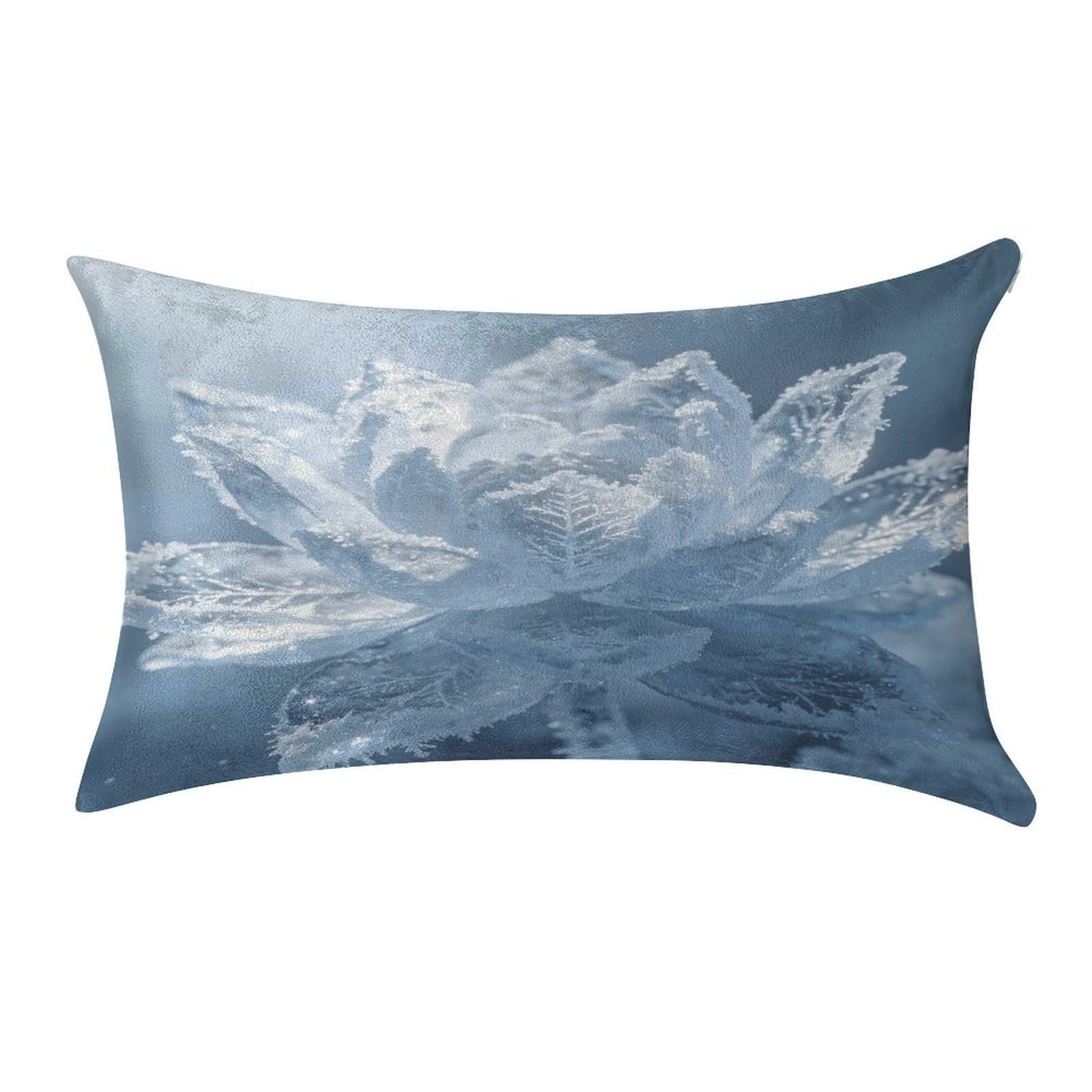 Fodpand Style Ice Lotus Pillowcase,Elegant Designed Home Decor,Velvet Pillowcase,Soft And Cozy,Pillow Case Cover With Hidden Zipper For Bedroom, Sofa, Couch