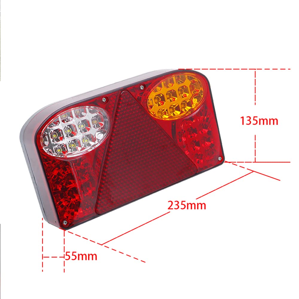 2pcs Oświetlenie Tylne Lampy Ogonowe Wskaźnik 12v Led Samochodowy Ciężarówka Tylna Tylna Postój Hamulca Sygnał Lampa Sygnałowa Wskaźnik Do Przyczepy Ciężarówki Van Lorry