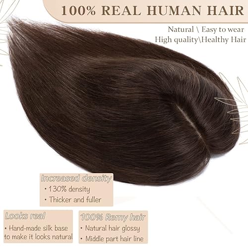 Miniatura 3 de S-noilite Extensiones de cabello humano con clip en balayage, 130 % de densidad, extensiones de cabello de seda para pérdida de cabello leve y