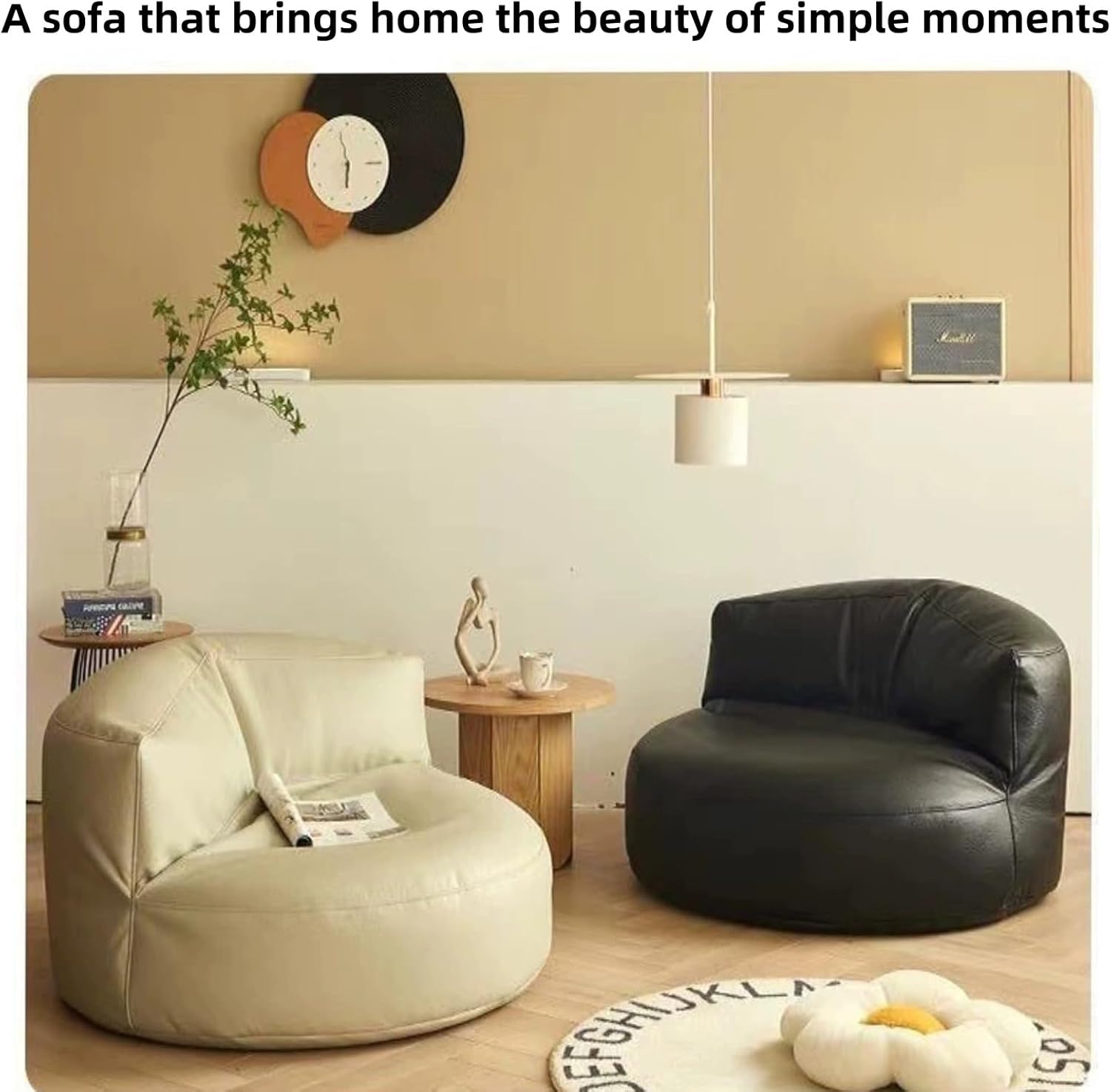 JWSYBD Grey Bean Bag Chair and Pouffe for Adult with Filling Included, Easy to clean and high resilience Furniture Sofa Couch Lounge Reading for Living Room Home (black,Regular style) JWSYBD Grey Bean Bag Chair and Pouffe for Adult with Filling Included, Easy to clean and high resilience Furniture Sofa Couch Lounge Reading for Living Room Home (black,Regular style)