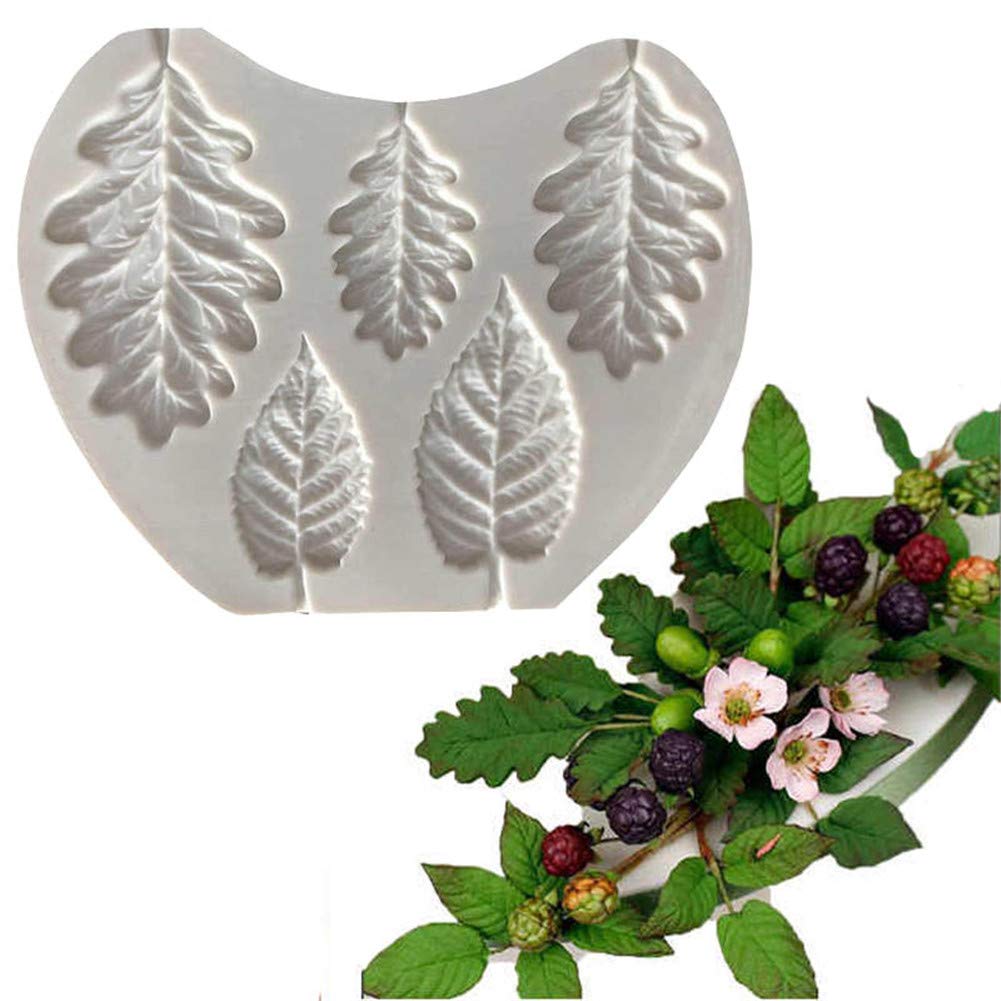 Dubens Blackberry & Oak Leaves Silicone Sugarpaste Icing Mould For Cake Decorating Sugarcraft, Sweets, Crafts, Cards And Clay