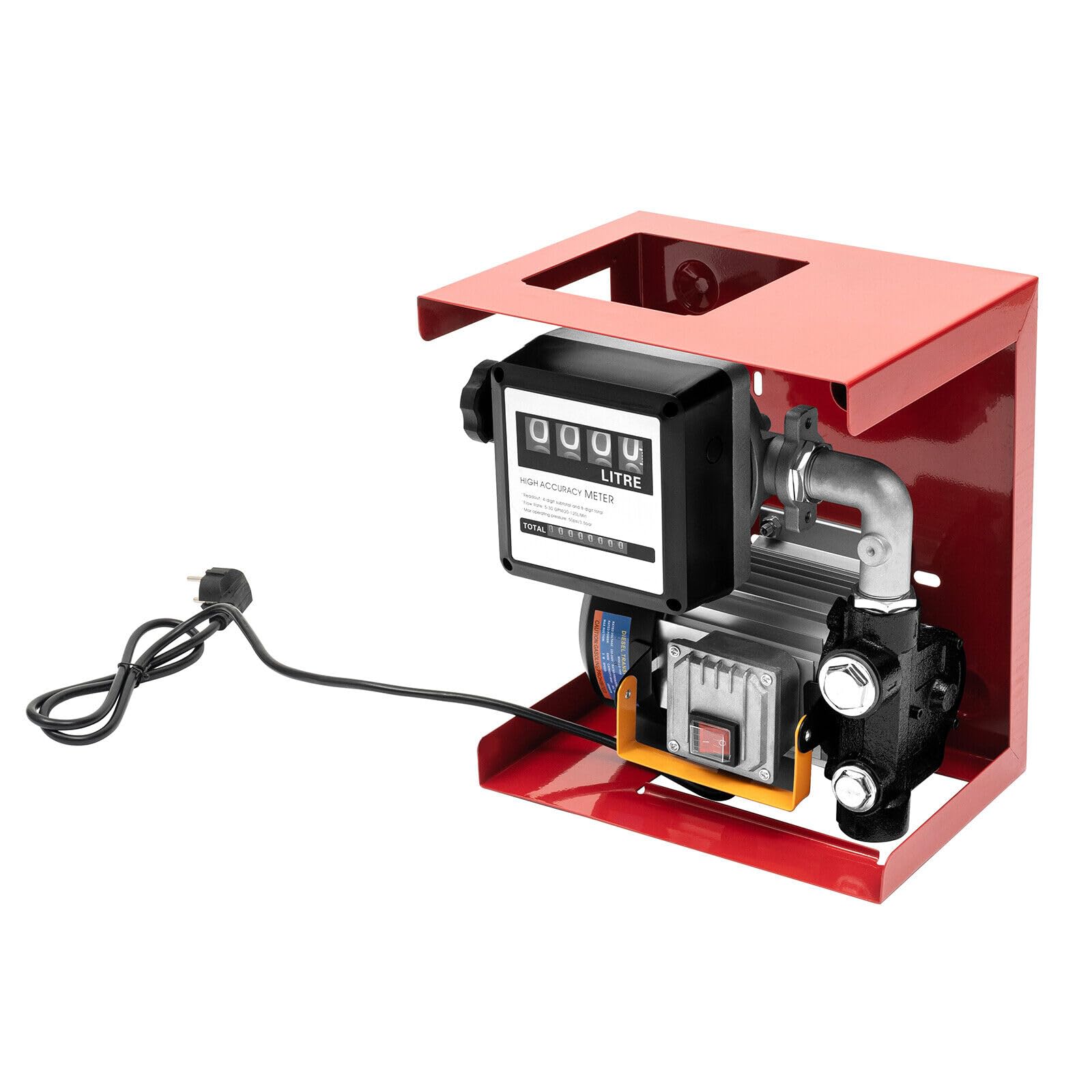 Bomba de combustible eléctrica de 230 V, bomba diésel, 60 l/min, bomba de combustible, auto-trituración, medidor de gasolina, 550 W, flujo alto, bomba de combustible automotriz con caudalímetro