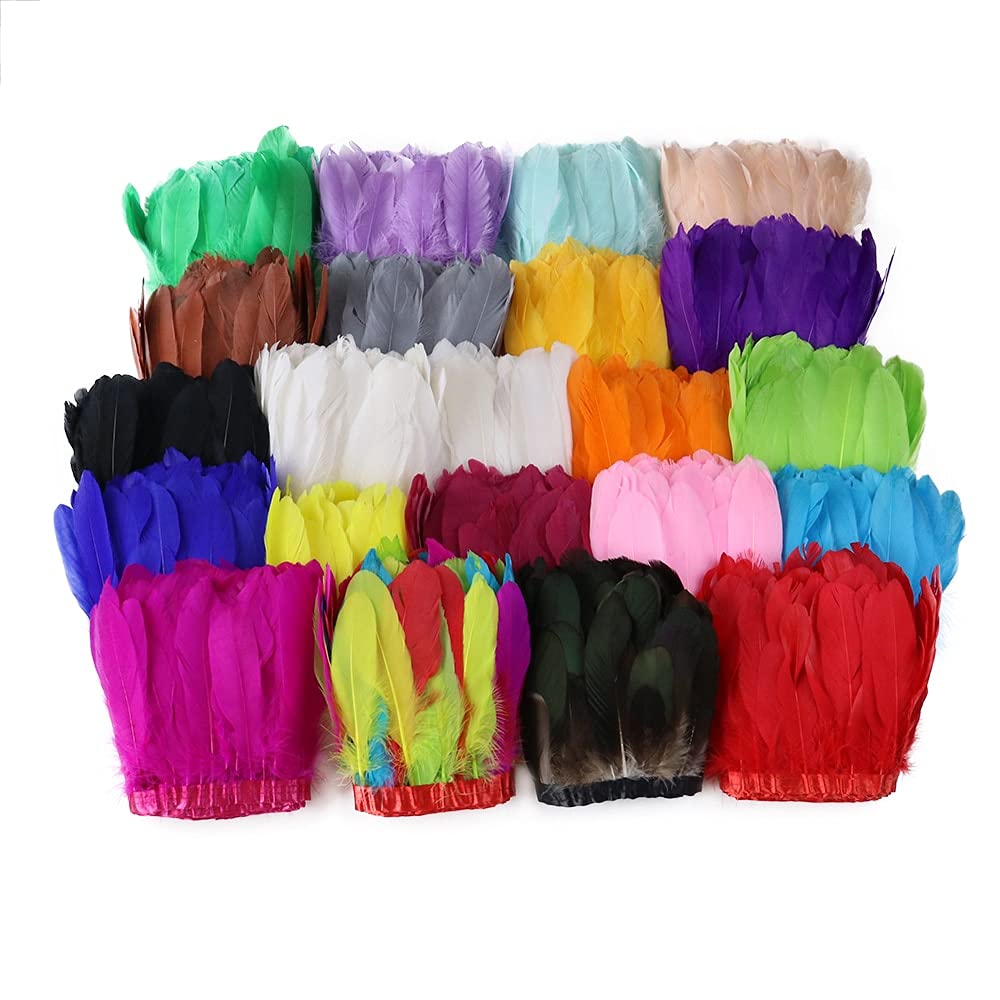 10 metri/lotto piume d'oca trim frangia oche piuma nastro piume bianche per artigianato accessori da sposa piume decorazione