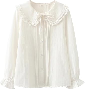 Women's Sweet Lolita Blouse Long Sleeve Collared Buttons Down Shirt Tops