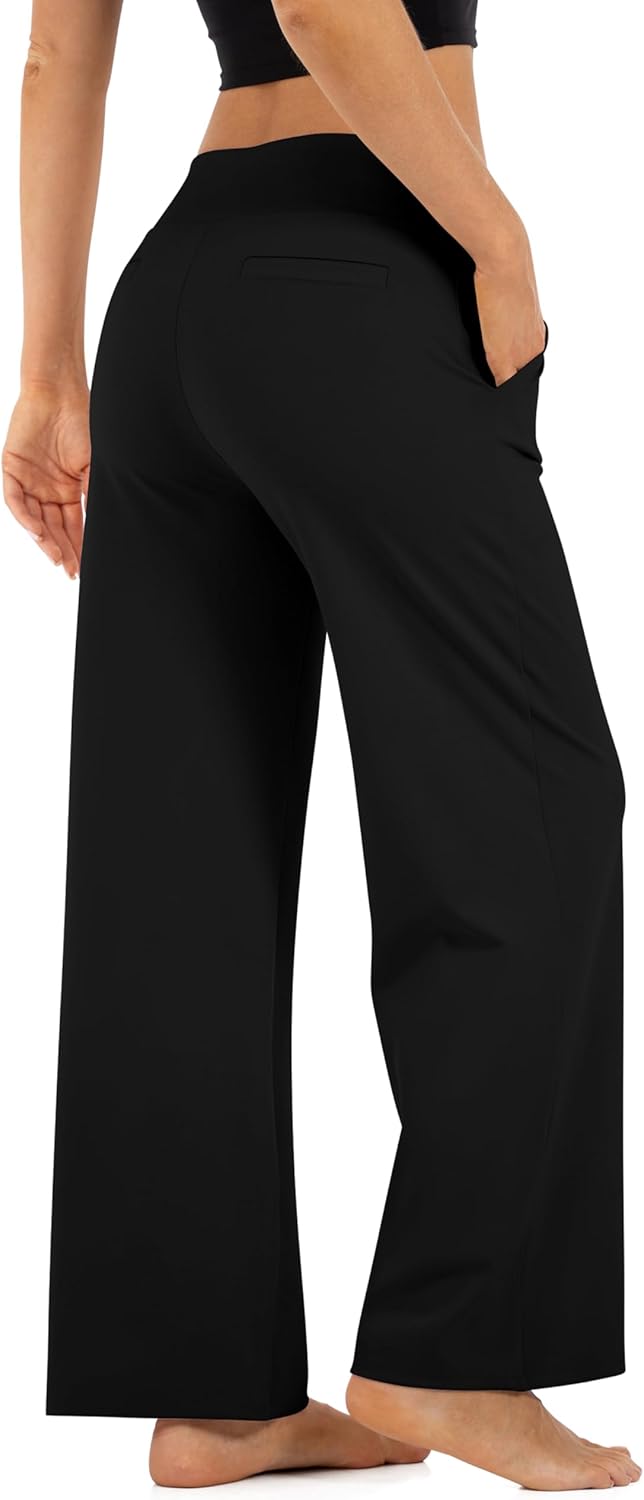 Wide Leg Pants for Women with Pockets High Waisted Yoga Pants Lounge Buttery Soft Dress Work Palazzo Casual Sweatpants - Image 2