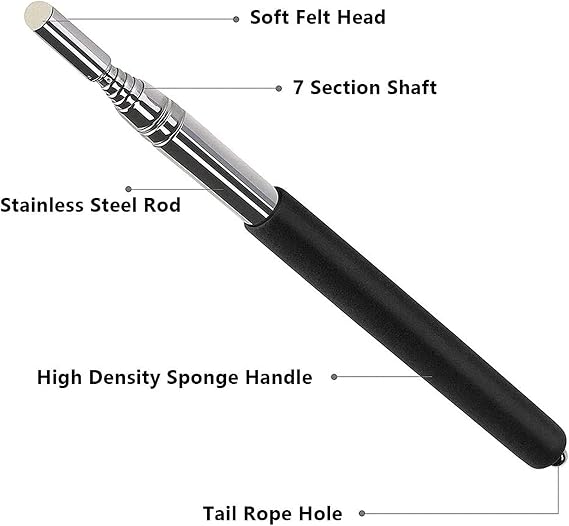100M Long Telescopic Teacher Pointer Stick with Hand Lanyard, Teaching Pointer for Classroom, Hand Pointer Extendable Pointer Stick Retractable Pointer Handheld Presenter(Black)