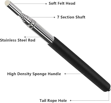 100M Long Telescopic Teacher Pointer Stick with Hand Lanyard, Teaching Pointer for Classroom, Hand Pointer Extendable Pointer Stick Retractable Pointer Handheld Presenter(Black)