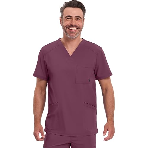 Cherokee Infinity Men's V-Neck Scrub Top with 3 Pockets and 360° Stretch