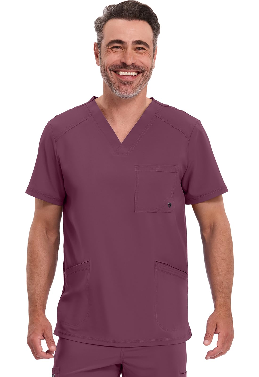 Cherokee Infinity Men's V-Neck Scrub Top with 3 Pockets and 360° Stretch