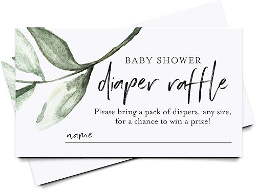 Bliss Collections Boletos para rifas de pañales para baby shower, flores bohemias, tarjetas de invitación para divertido juego de baby shower con