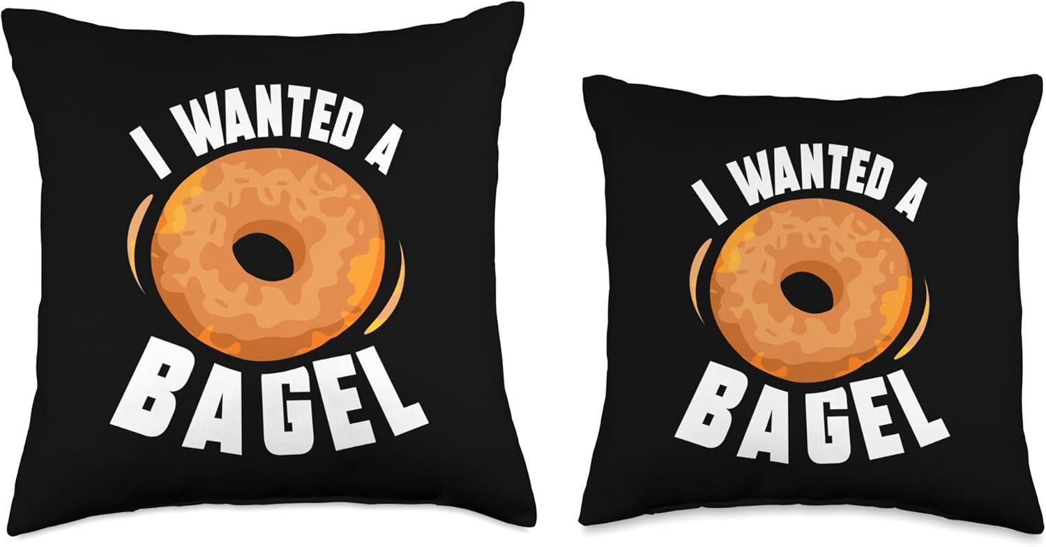 I want a bagel Throw Pillow