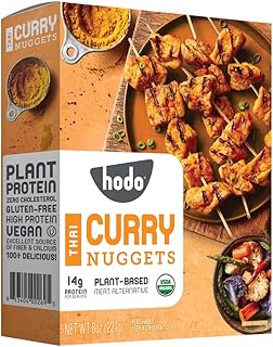 Hodo Thai Curry Nuggets | 73% DV Protein + 64% DV Fiber per Package | Marinated in Flavorful Spices | Great in Air Fryer | Ready to Eat