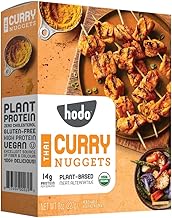 Hodo Thai Curry Nuggets | 73% DV Protein + 64% DV Fiber per Package | Marinated in Flavorful Spices | Great in Air Fryer | Ready to Eat