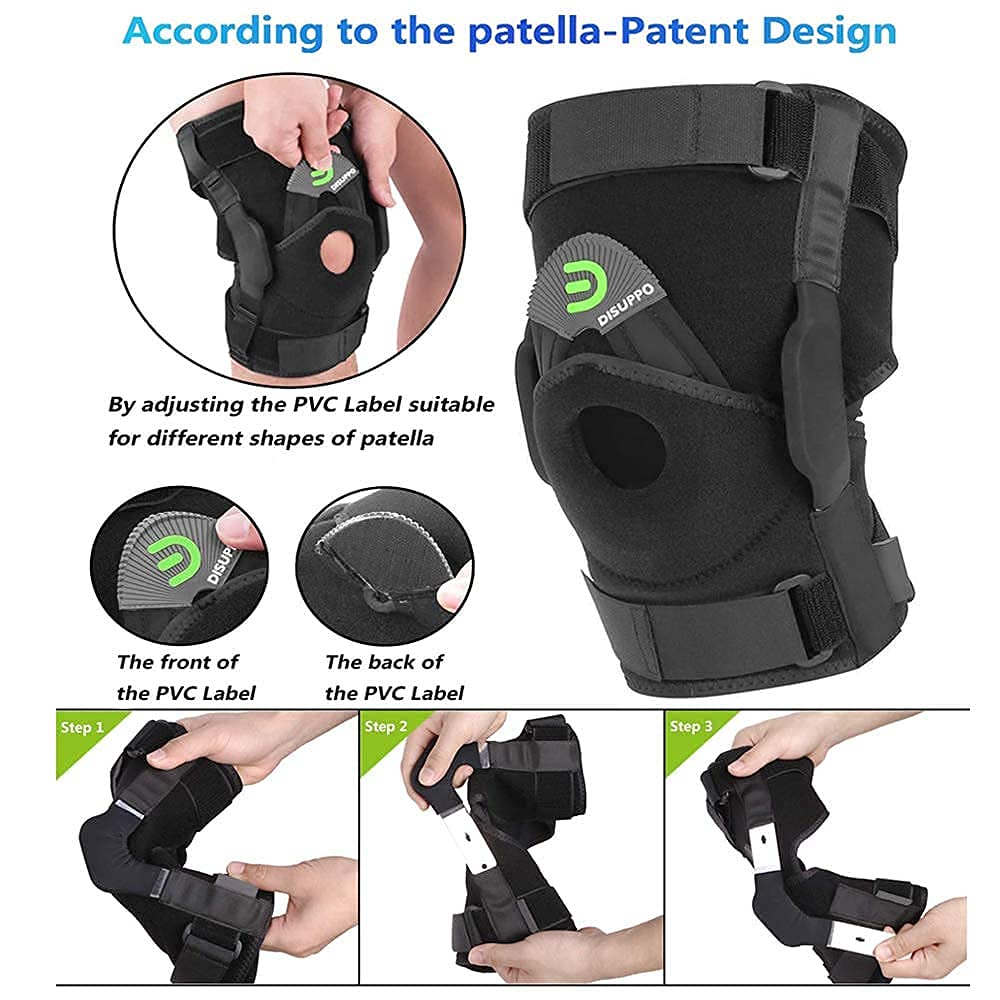 Buy DISUPPO Knee Braces for Knee Pain, Hinged Knee Brace with Side
