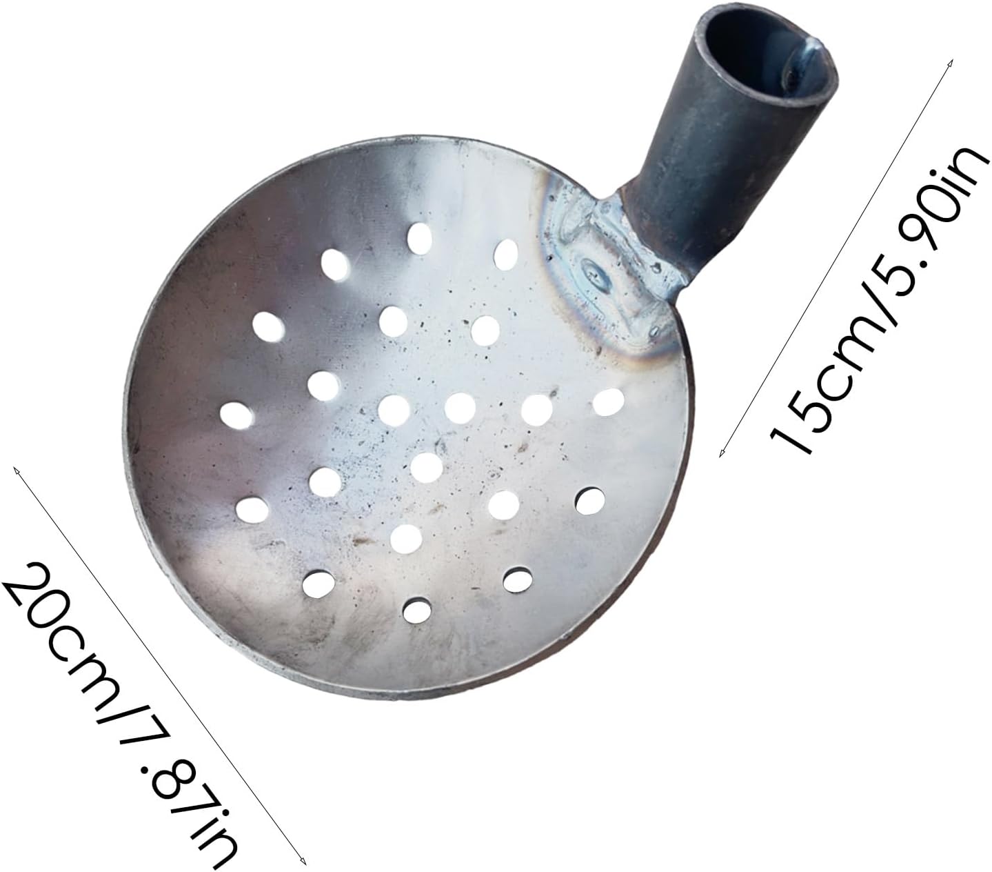Septic Tank Tool Spoon, Heavy Duty Iron Water Ladle, Metal Rounded Catch Basin Spoon Cleaning Tool for Sewers Drains Garden Drainage Leakage