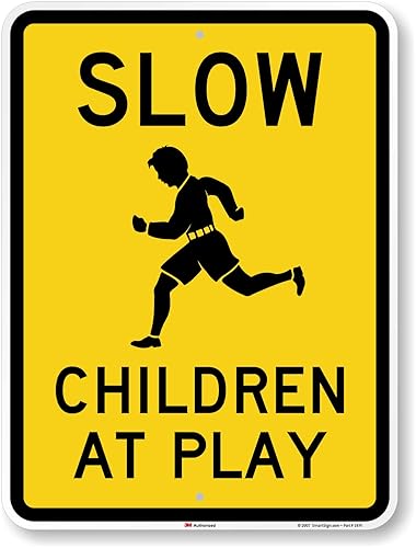 Miniatura 1 de SmartSign Letrero de metal "Slow - Children At Play" de 24 x 18 pulgadas, aluminio de 80 mil, material reflectante laminado de grado ingeniero 3M,