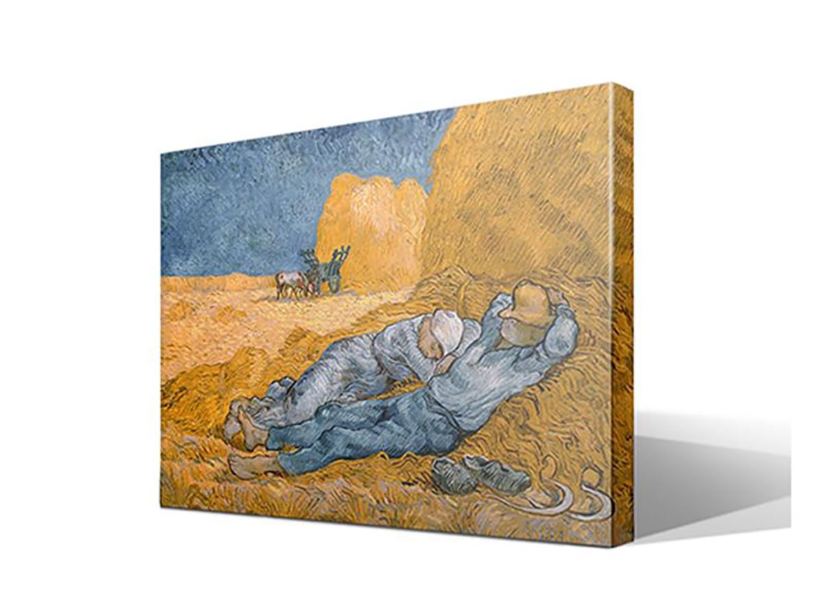La Siesta | Vincent van Gogh | Postimpresionismo | Cuadro Canvas Wall Art | Impresión Giclée lienzo algodón puro | Bastidor 3cm | 40x55cm