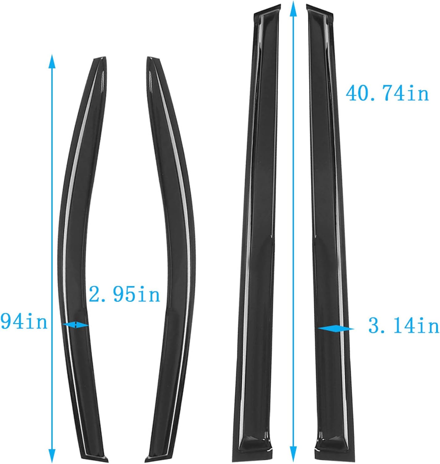 4PCS Window Visor Sun Guard Rain Deflector Vent Shade Replacement for 2011-2020 Sienna