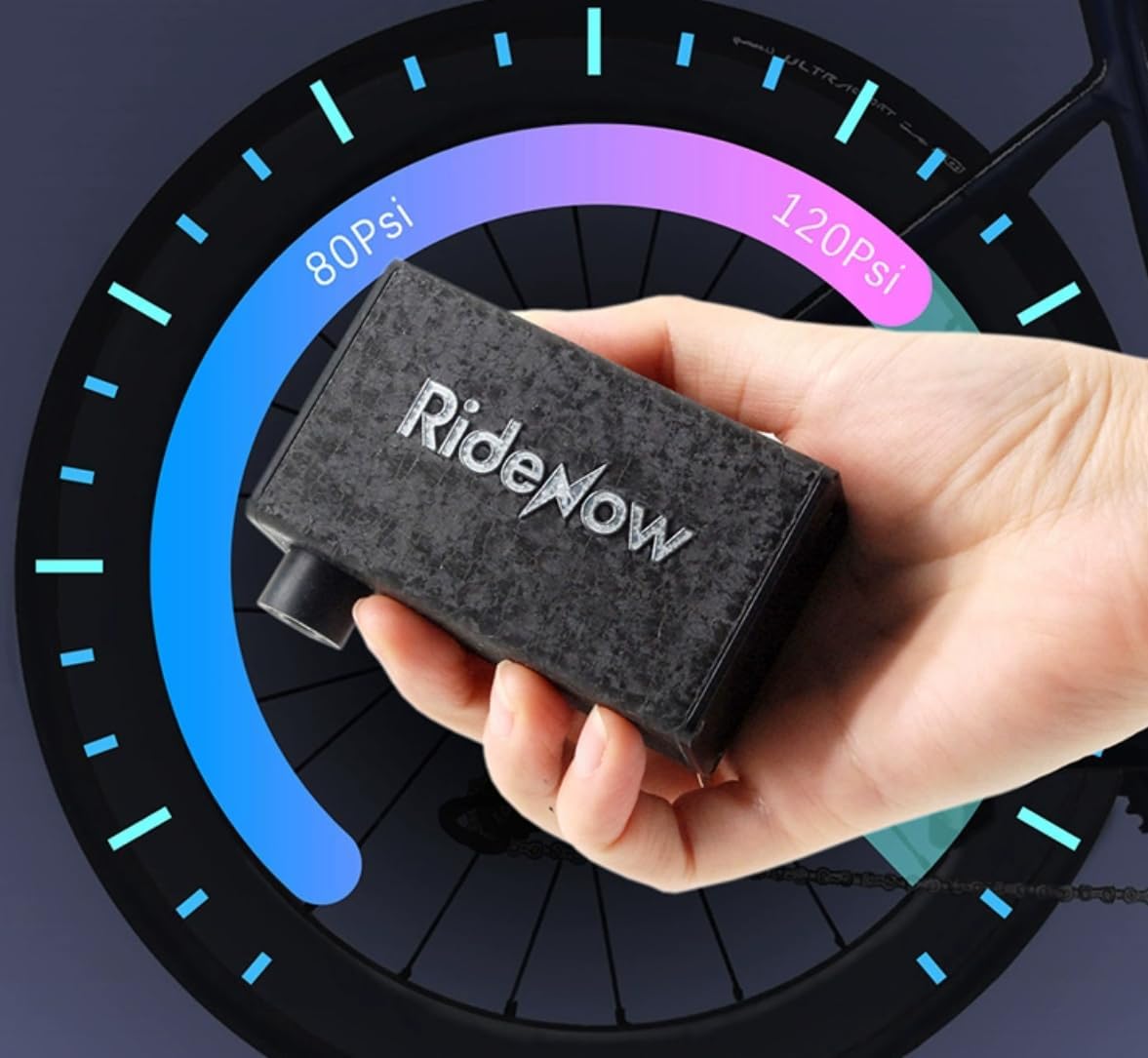 Mini Electric Bike Pump with Pressure Gauge- 150PSI Portable Air Tire Pump with Auto Stop for Road MTB Bike Rechargeable with Presta Schrader Valve