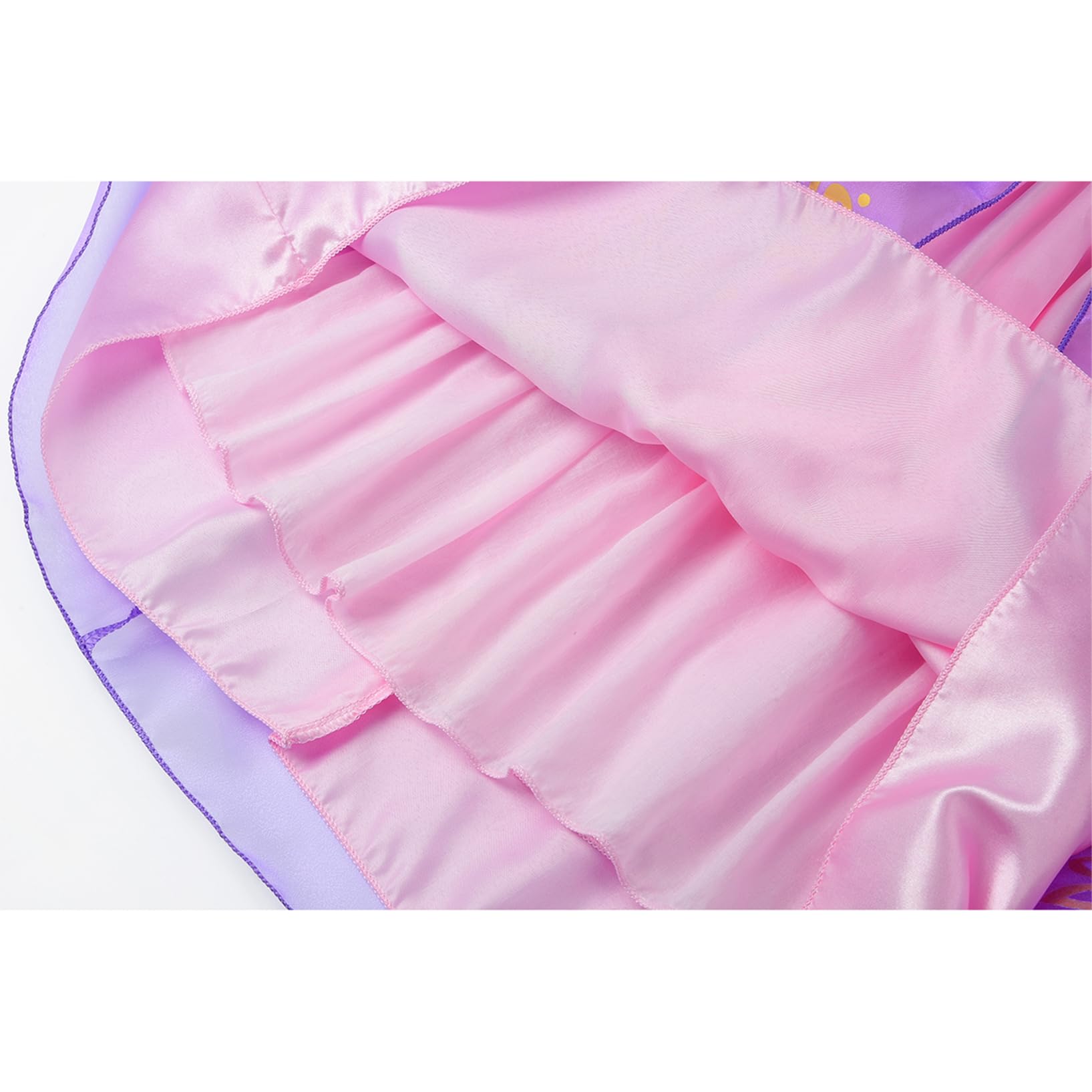Aoiviss Disfraz de Princesa con Mangas Abullonadas para Niñas Púrpura Vestido Cosplay Fiesta Cumpleaños
