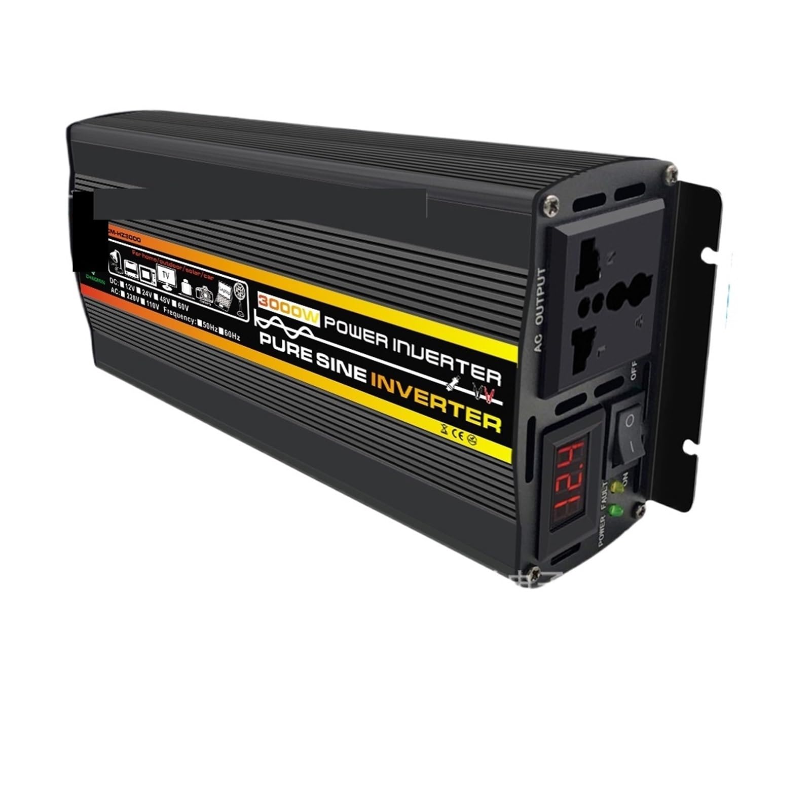 Inverter 12000W/10000W Pure Sine Wave Power Inverter LED Display Transformer 12V 24V to 110V Voltage Converter for RV (10000W,24V)