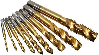 Bestgle 9pcs Spiral Screw Thread Taps Titanium Coated HSS 6542 Metric Spiral Point Flute Tap Thread Tapping Tool