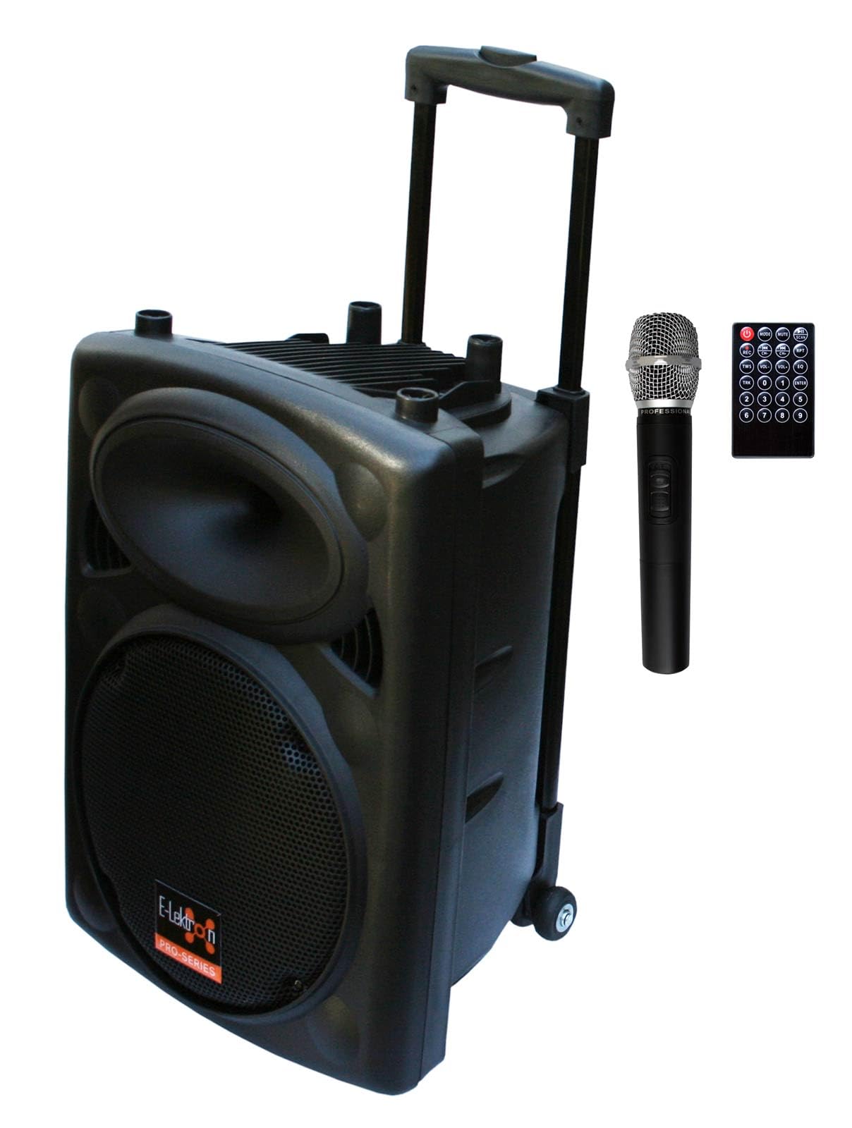 E-Lektron EL25-M MK-III Mobile PA Sound Anlage Partybox Bluetooth Lautsprecher Groß Akku-MP3-USB-SD FM-Radio inkl. 1 UHF Funkmikrofon und Fernbedienung Soundsystem - Mobile Musikbox