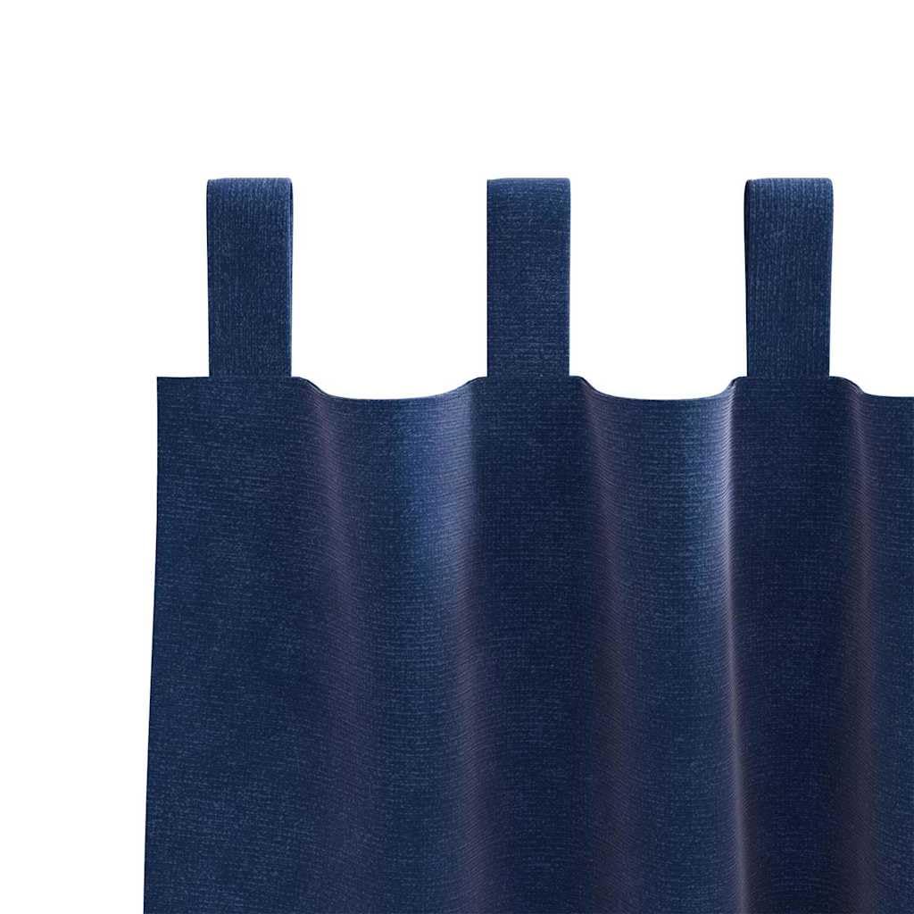 Cortinas opacas 2 unidades azul oscuro 140 x 260 cm de terciopelo con trabillas de tela, cortinas de fácil cuidado para dormitorio, salón, bloquean la luz