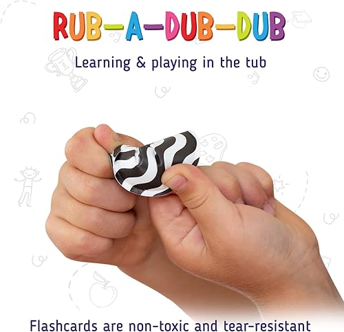 Miniatura 4 de merka Juguetes para bebés de alto contraste para recién nacidos, juguetes de baño sin moho, tarjetas blancas y negras para bebés, juego de 30