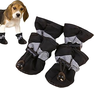 Sapatos impermeáveis para cães, Pet Shoes Dog Rain Boots - Botas para calçada quente e protetores patas com cordão ajustável, sapato para cães à prova d'água para animais Fassme
