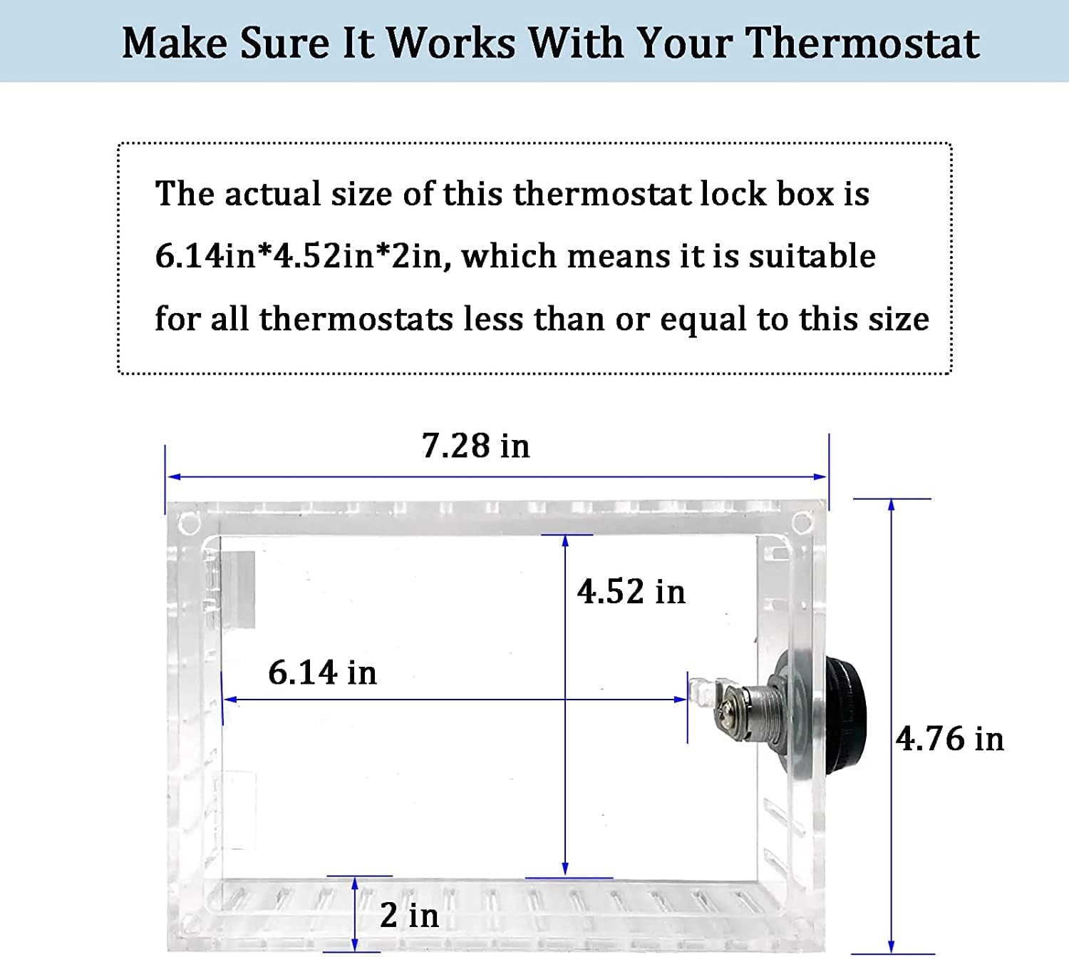 Universal Thermostat Guard Thermostat Lock Box with Changeable Combination Lock Large Clear Lock