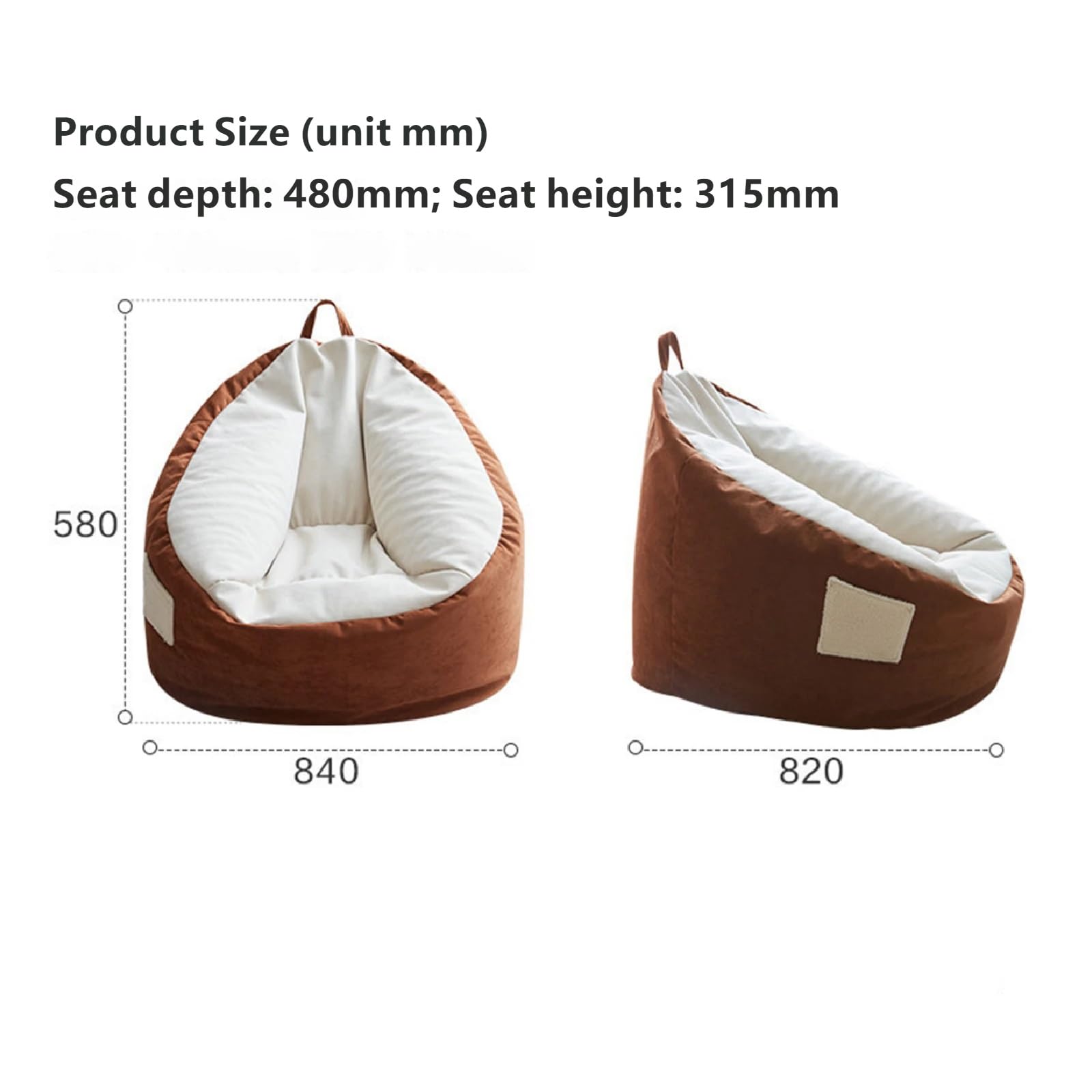 Sitzsack-Stuhl Lazy Sofa Sitzsack for Einzelperson, Liegeliege for Wohnzimmer und Schlafzimmer(Green)
